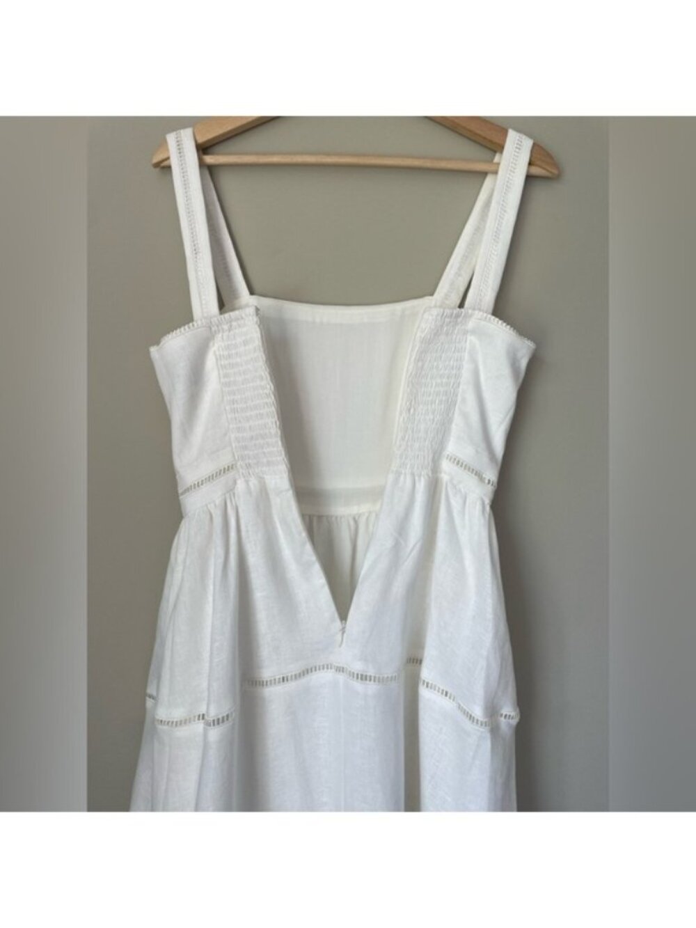 NEW Reformation Everett Linen Midi Dress White | US 6 UK 10 - Picture 13 of 16
